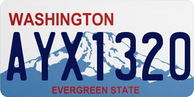 WA license plate AYX1320