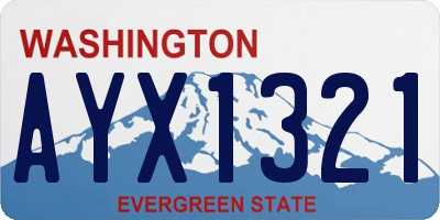 WA license plate AYX1321