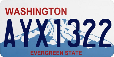 WA license plate AYX1322