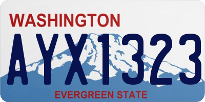 WA license plate AYX1323