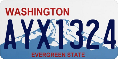 WA license plate AYX1324