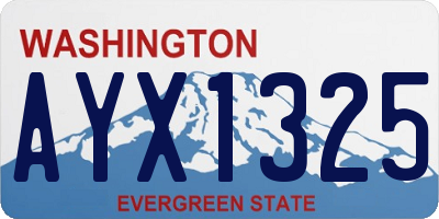 WA license plate AYX1325