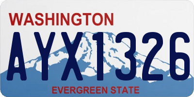 WA license plate AYX1326