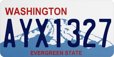 WA license plate AYX1327