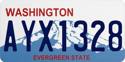 WA license plate AYX1328