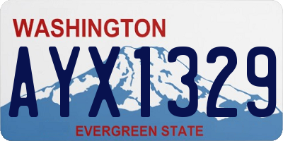 WA license plate AYX1329