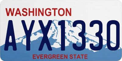 WA license plate AYX1330