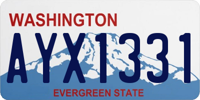 WA license plate AYX1331