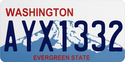 WA license plate AYX1332