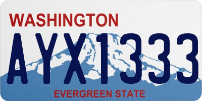 WA license plate AYX1333