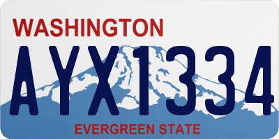 WA license plate AYX1334