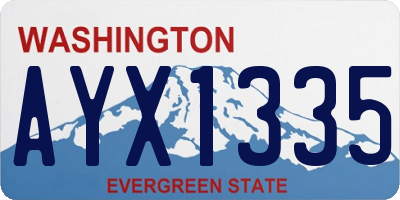 WA license plate AYX1335