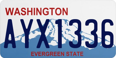 WA license plate AYX1336