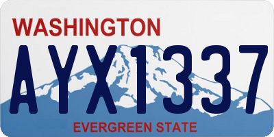 WA license plate AYX1337