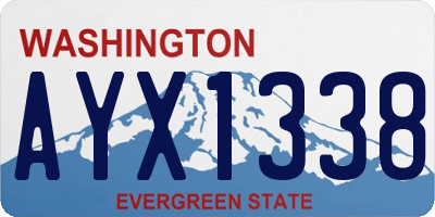 WA license plate AYX1338