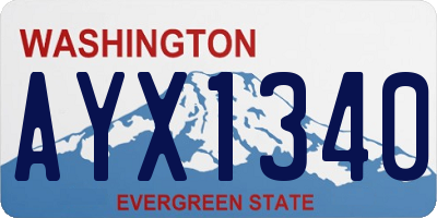 WA license plate AYX1340