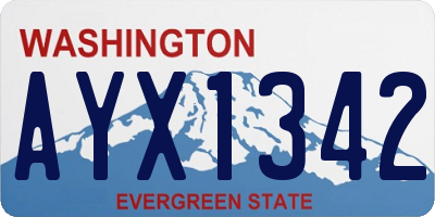 WA license plate AYX1342