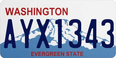 WA license plate AYX1343