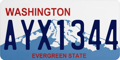 WA license plate AYX1344