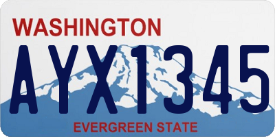 WA license plate AYX1345