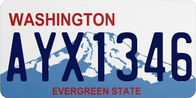 WA license plate AYX1346