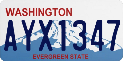 WA license plate AYX1347