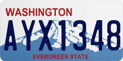 WA license plate AYX1348