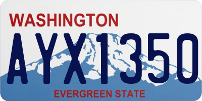 WA license plate AYX1350