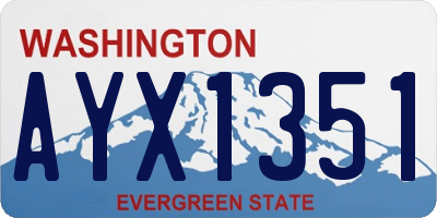 WA license plate AYX1351