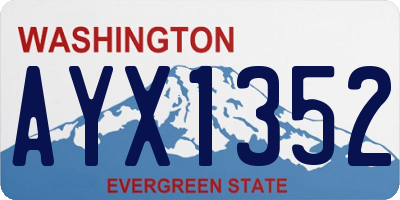 WA license plate AYX1352