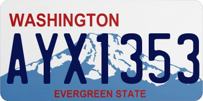 WA license plate AYX1353