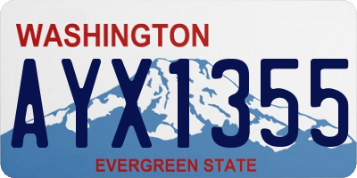 WA license plate AYX1355