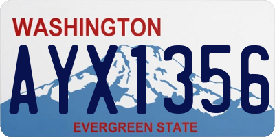 WA license plate AYX1356