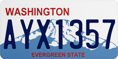 WA license plate AYX1357