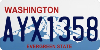 WA license plate AYX1358