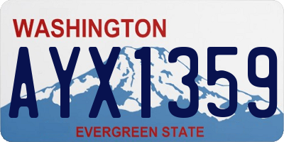 WA license plate AYX1359