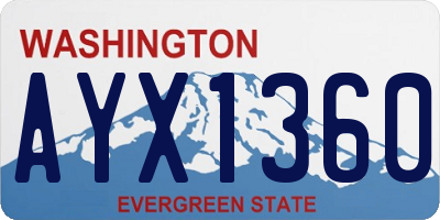 WA license plate AYX1360