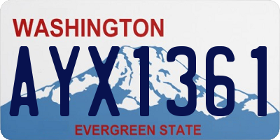 WA license plate AYX1361