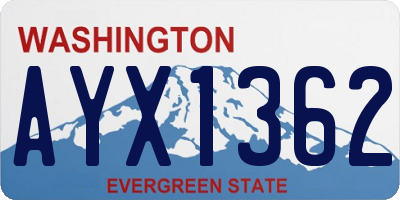 WA license plate AYX1362