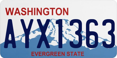 WA license plate AYX1363