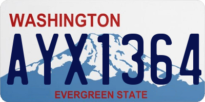 WA license plate AYX1364