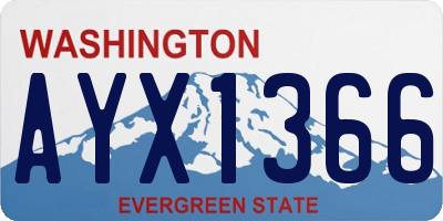 WA license plate AYX1366