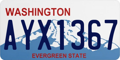 WA license plate AYX1367