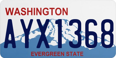 WA license plate AYX1368