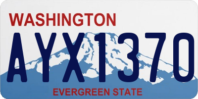 WA license plate AYX1370