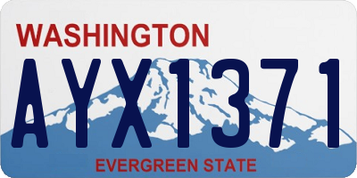 WA license plate AYX1371