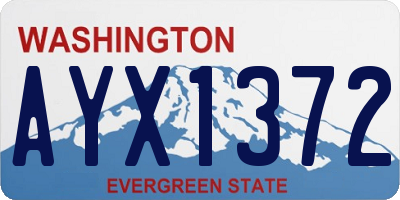 WA license plate AYX1372