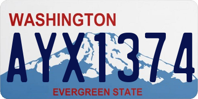 WA license plate AYX1374