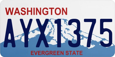 WA license plate AYX1375