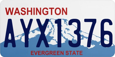 WA license plate AYX1376